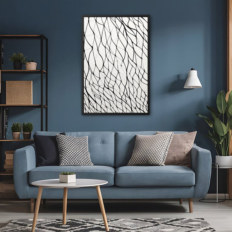 Canvas Wall Art Stretched Over Wooden Frame with Floating Frame and net Painting CV4206 - Al Rugaib Furniture