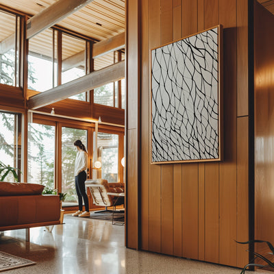 Canvas Wall Art Stretched Over Wooden Frame with Floating Frame and net Painting CV4206 - Al Rugaib Furniture