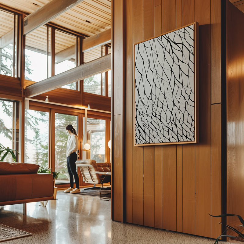 Canvas Wall Art Stretched Over Wooden Frame with Floating Frame and net Painting CV4206 - Al Rugaib Furniture