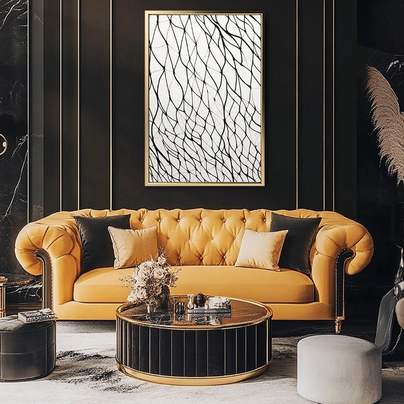 Canvas Wall Art Stretched Over Wooden Frame with Floating Frame and net Painting CV4206 - Al Rugaib Furniture