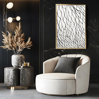 Canvas Wall Art Stretched Over Wooden Frame with Floating Frame and net Painting CV4206 - Al Rugaib Furniture