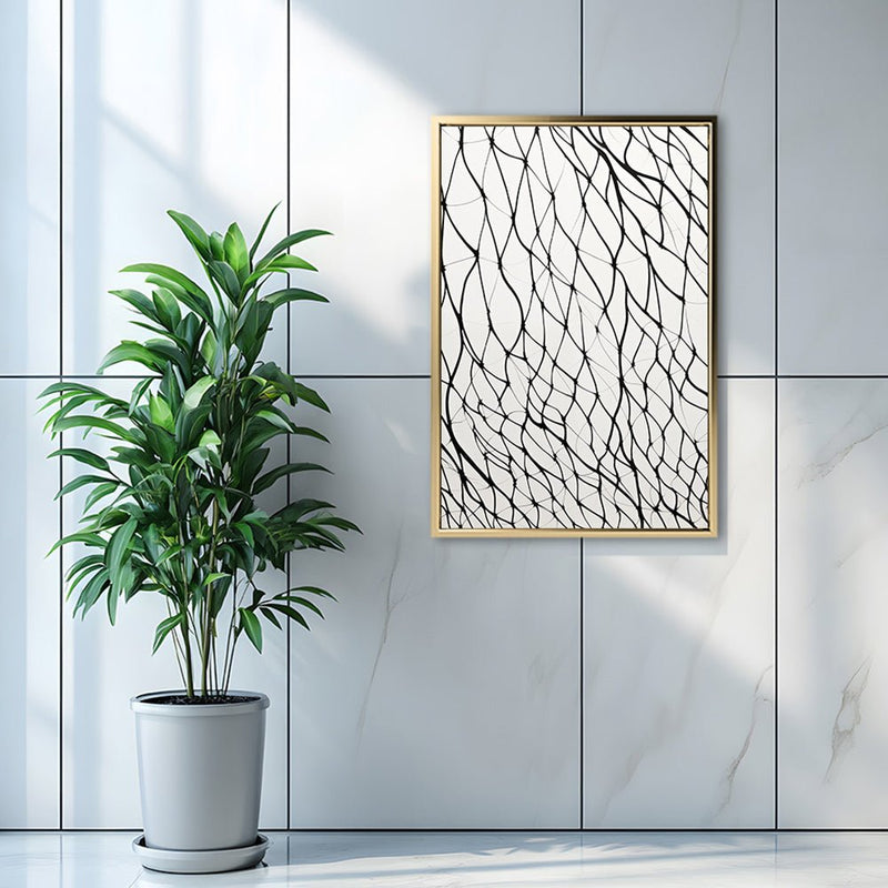 Canvas Wall Art Stretched Over Wooden Frame with Floating Frame and net Painting CV4206 - Al Rugaib Furniture