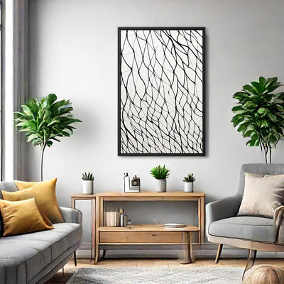 Canvas Wall Art Stretched Over Wooden Frame with Floating Frame and net Painting CV4206 - Al Rugaib Furniture