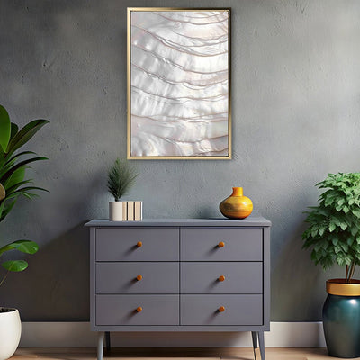 Canvas Wall Art Stretched Over Wooden Frame with Floating Frame and Pearly Shell Painting CV4207 - Al Rugaib Furniture