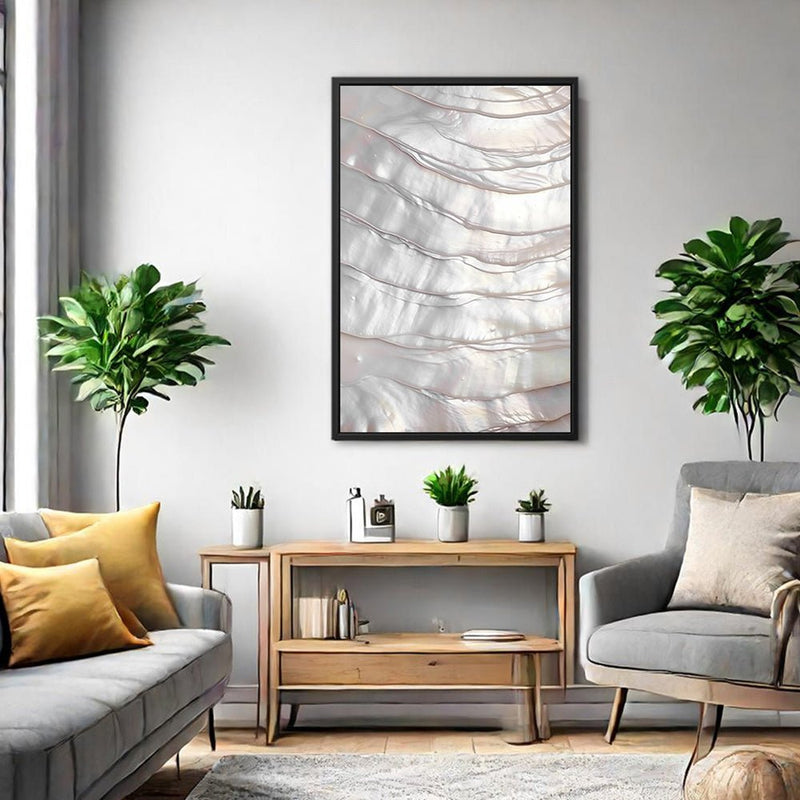 Canvas Wall Art Stretched Over Wooden Frame with Floating Frame and Pearly Shell Painting CV4207 - Al Rugaib Furniture