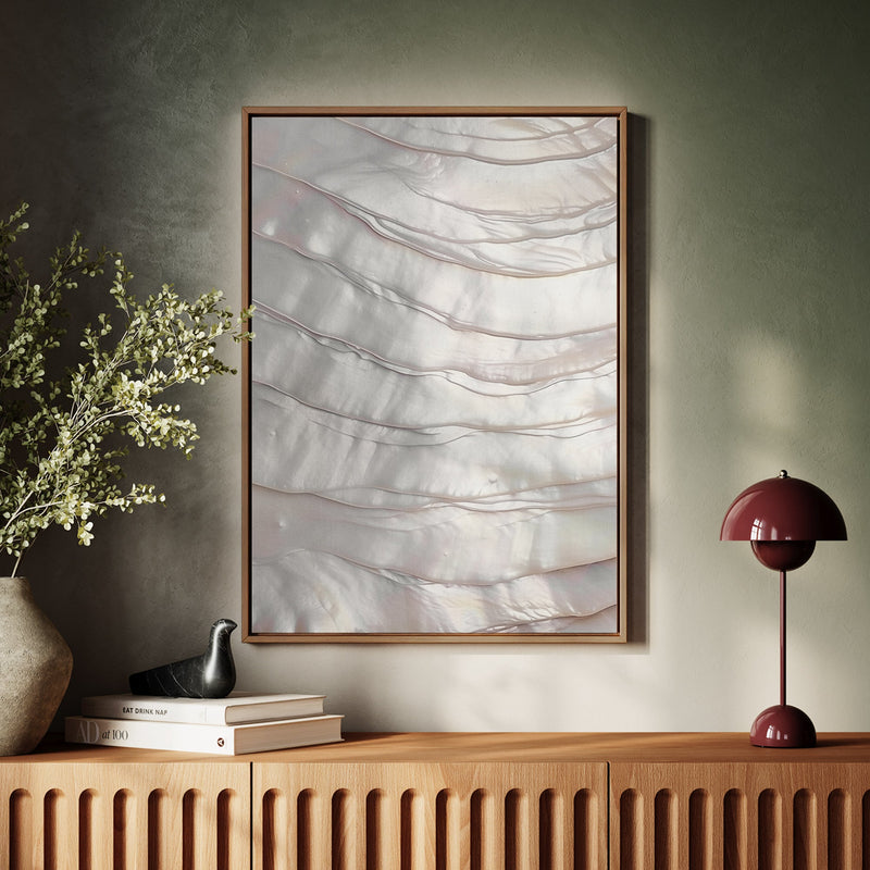 Canvas Wall Art Stretched Over Wooden Frame with Floating Frame and Pearly Shell Painting CV4207 - Al Rugaib Furniture