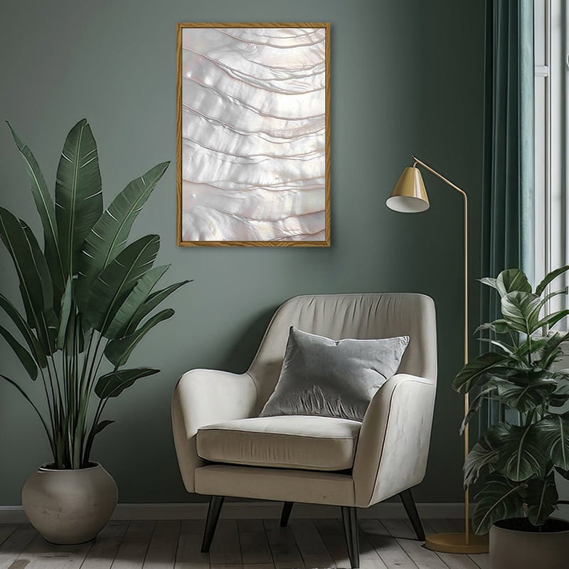 Canvas Wall Art Stretched Over Wooden Frame with Floating Frame and Pearly Shell Painting CV4207 - Al Rugaib Furniture