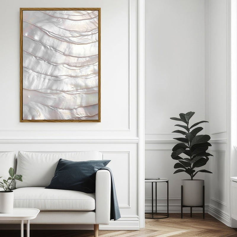 Canvas Wall Art Stretched Over Wooden Frame with Floating Frame and Pearly Shell Painting CV4207 - Al Rugaib Furniture