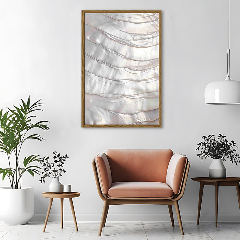 Canvas Wall Art Stretched Over Wooden Frame with Floating Frame and Pearly Shell Painting CV4207 - Al Rugaib Furniture