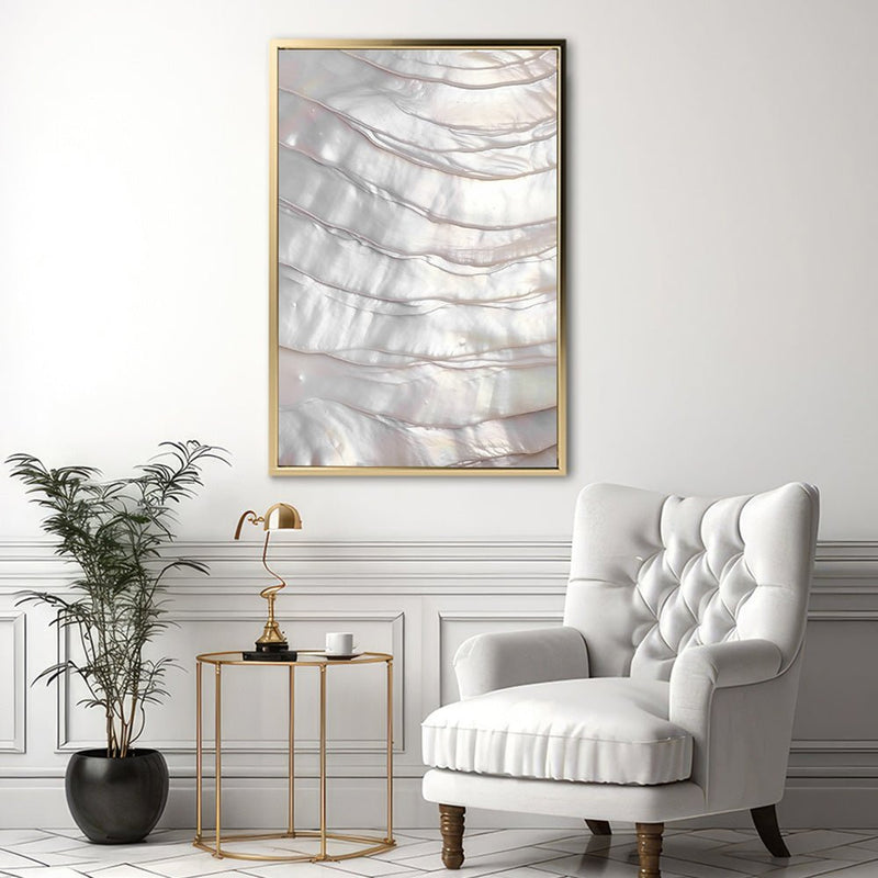 Canvas Wall Art Stretched Over Wooden Frame with Floating Frame and Pearly Shell Painting CV4207 - Al Rugaib Furniture