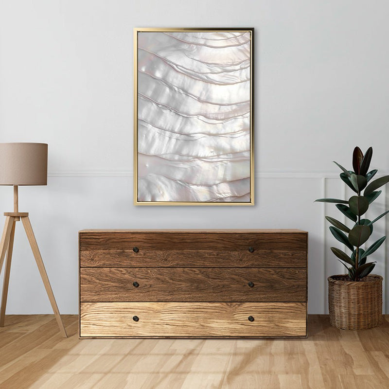 Canvas Wall Art Stretched Over Wooden Frame with Floating Frame and Pearly Shell Painting CV4207 - Al Rugaib Furniture