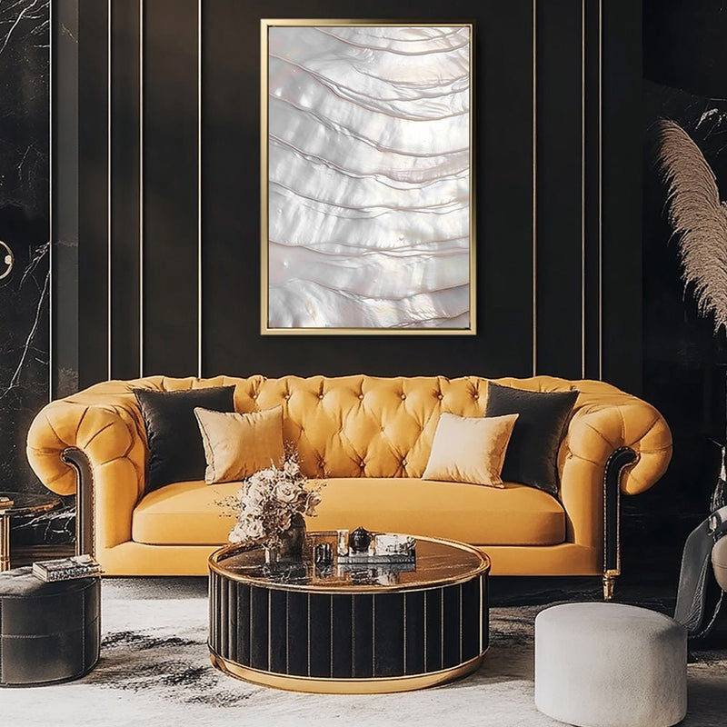 Canvas Wall Art Stretched Over Wooden Frame with Floating Frame and Pearly Shell Painting CV4207 - Al Rugaib Furniture