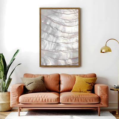 Canvas Wall Art Stretched Over Wooden Frame with Floating Frame and Pearly Shell Painting CV4207 - Al Rugaib Furniture