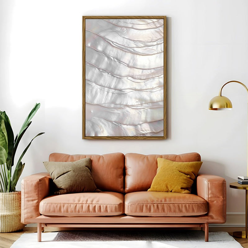 Canvas Wall Art Stretched Over Wooden Frame with Floating Frame and Pearly Shell Painting CV4207 - Al Rugaib Furniture