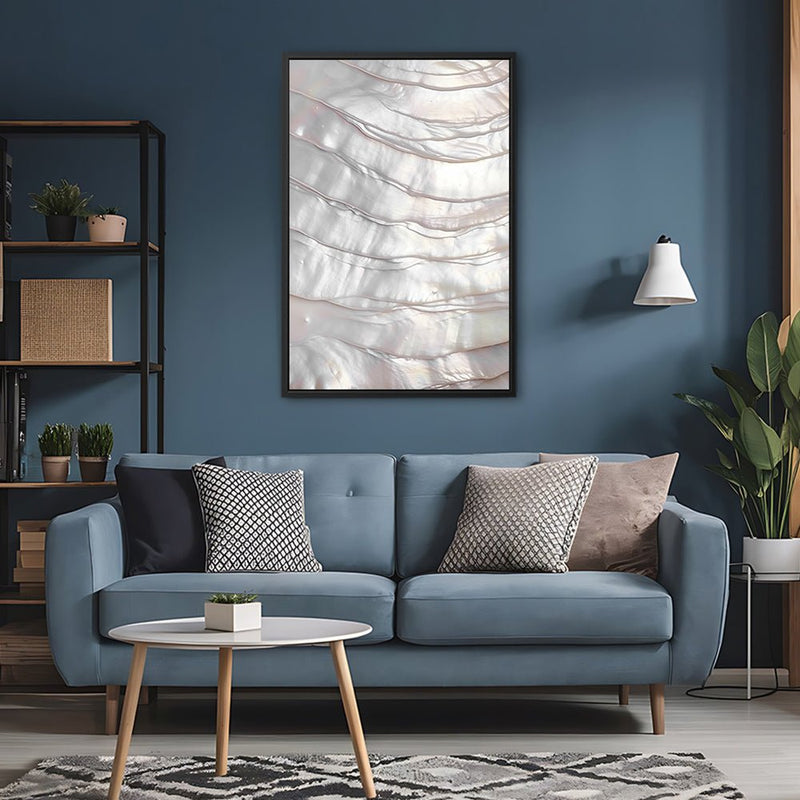 Canvas Wall Art Stretched Over Wooden Frame with Floating Frame and Pearly Shell Painting CV4207 - Al Rugaib Furniture