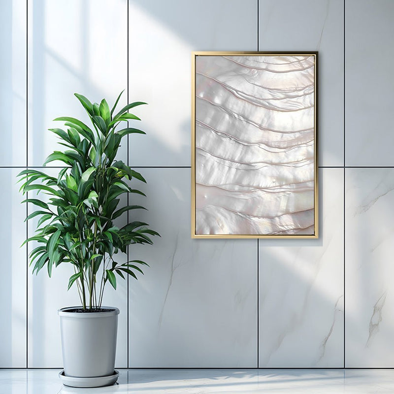 Canvas Wall Art Stretched Over Wooden Frame with Floating Frame and Pearly Shell Painting CV4207 - Al Rugaib Furniture