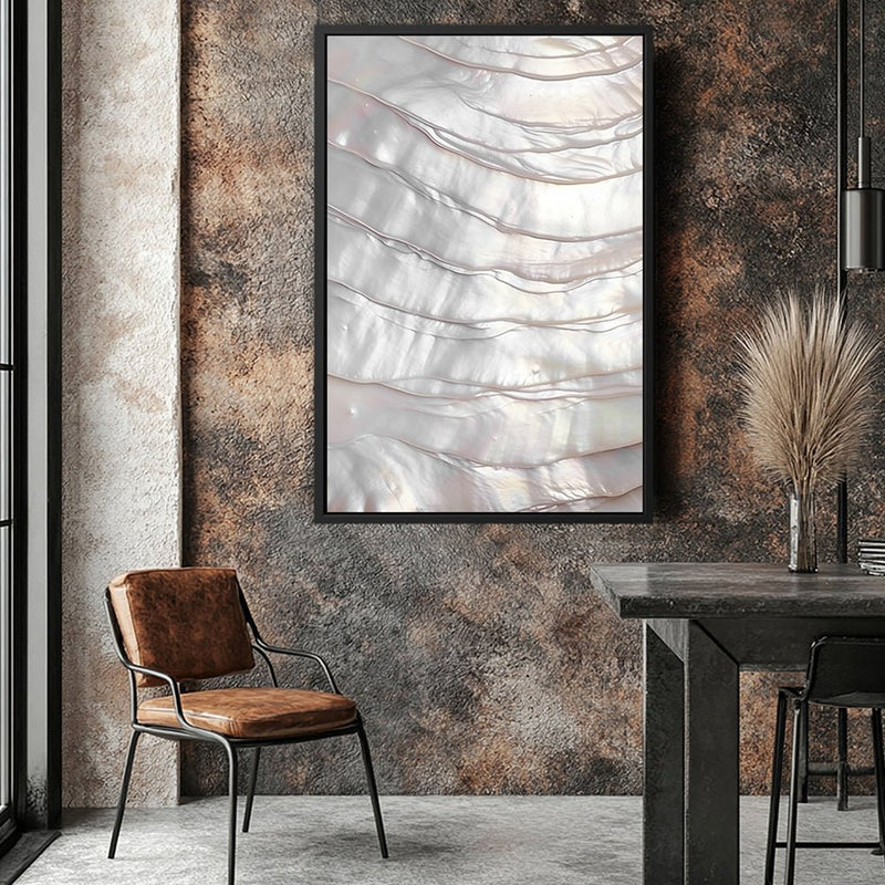 Canvas Wall Art Stretched Over Wooden Frame with Floating Frame and Pearly Shell Painting CV4207 - Al Rugaib Furniture