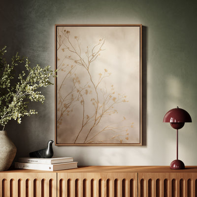 Canvas Wall Art Stretched Over Wooden Frame with Floating Frame and plant Painting CV4209 - Al Rugaib Furniture