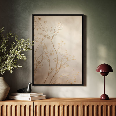 Canvas Wall Art Stretched Over Wooden Frame with Floating Frame and plant Painting CV4209 - Al Rugaib Furniture