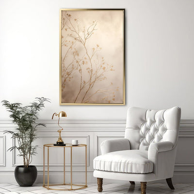 Canvas Wall Art Stretched Over Wooden Frame with Floating Frame and plant Painting CV4209 - Al Rugaib Furniture