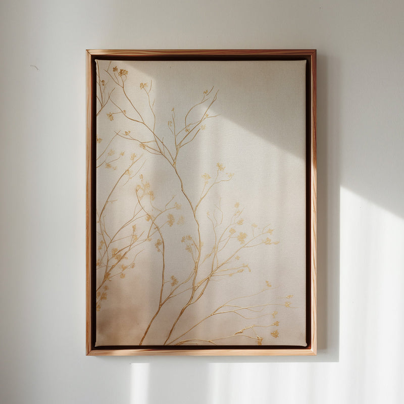 Canvas Wall Art Stretched Over Wooden Frame with Floating Frame and plant Painting CV4209 - Al Rugaib Furniture