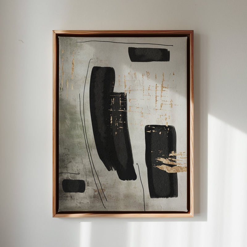 Canvas Wall Art Stretched Over Wooden Frame with Floating Frame and Rectangles Painting CV4212 - Al Rugaib Furniture