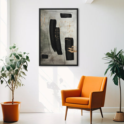 Canvas Wall Art Stretched Over Wooden Frame with Floating Frame and Rectangles Painting CV4212 - Al Rugaib Furniture