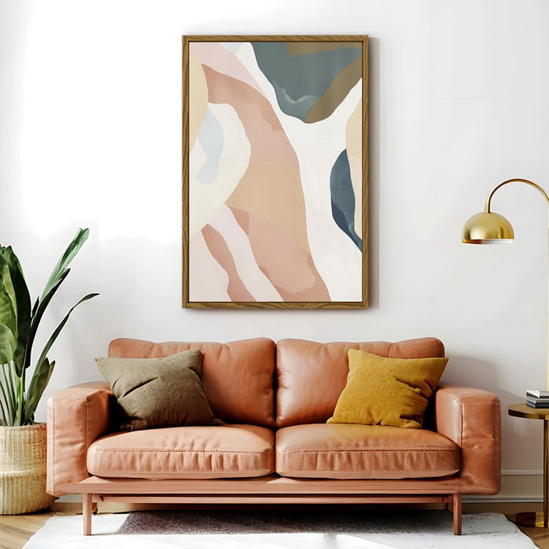 Canvas Wall Art Stretched Over Wooden Frame with Floating Frame and Road Abstract Painting CV4213 - Al Rugaib Furniture