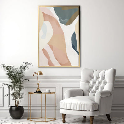 Canvas Wall Art Stretched Over Wooden Frame with Floating Frame and Road Abstract Painting CV4213 - Al Rugaib Furniture