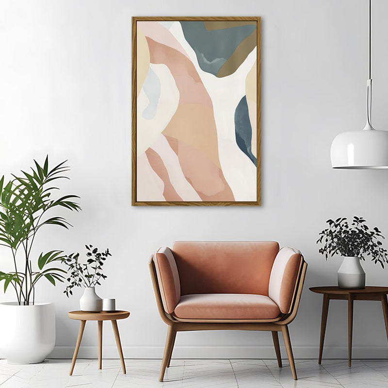 Canvas Wall Art Stretched Over Wooden Frame with Floating Frame and Road Abstract Painting CV4213 - Al Rugaib Furniture