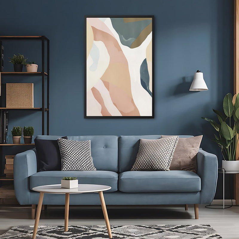 Canvas Wall Art Stretched Over Wooden Frame with Floating Frame and Road Abstract Painting CV4213 - Al Rugaib Furniture