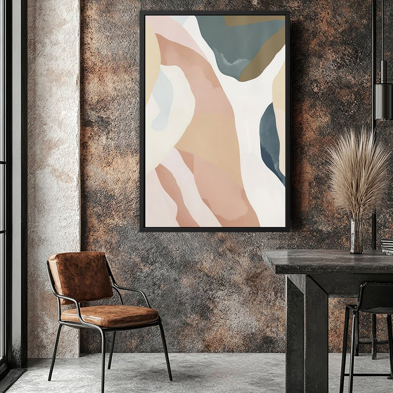 Canvas Wall Art Stretched Over Wooden Frame with Floating Frame and Road Abstract Painting CV4213 - Al Rugaib Furniture