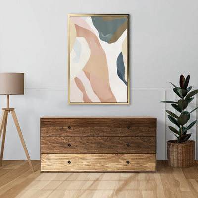 Canvas Wall Art Stretched Over Wooden Frame with Floating Frame and Road Abstract Painting CV4213 - Al Rugaib Furniture