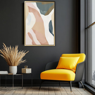 Canvas Wall Art Stretched Over Wooden Frame with Floating Frame and Road Abstract Painting CV4213 - Al Rugaib Furniture