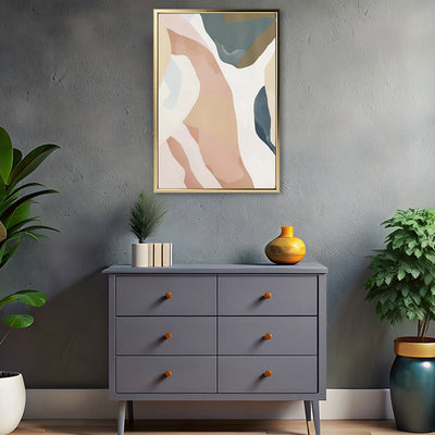 Canvas Wall Art Stretched Over Wooden Frame with Floating Frame and Road Abstract Painting CV4213 - Al Rugaib Furniture