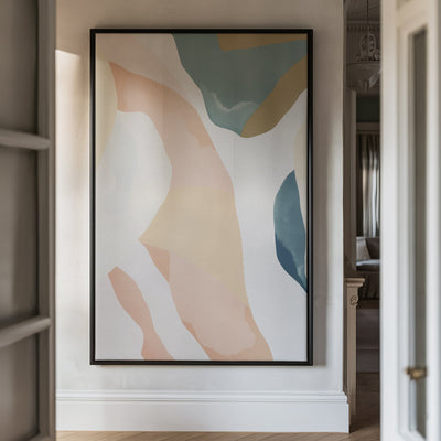 Canvas Wall Art Stretched Over Wooden Frame with Floating Frame and Road Abstract Painting CV4213 - Al Rugaib Furniture