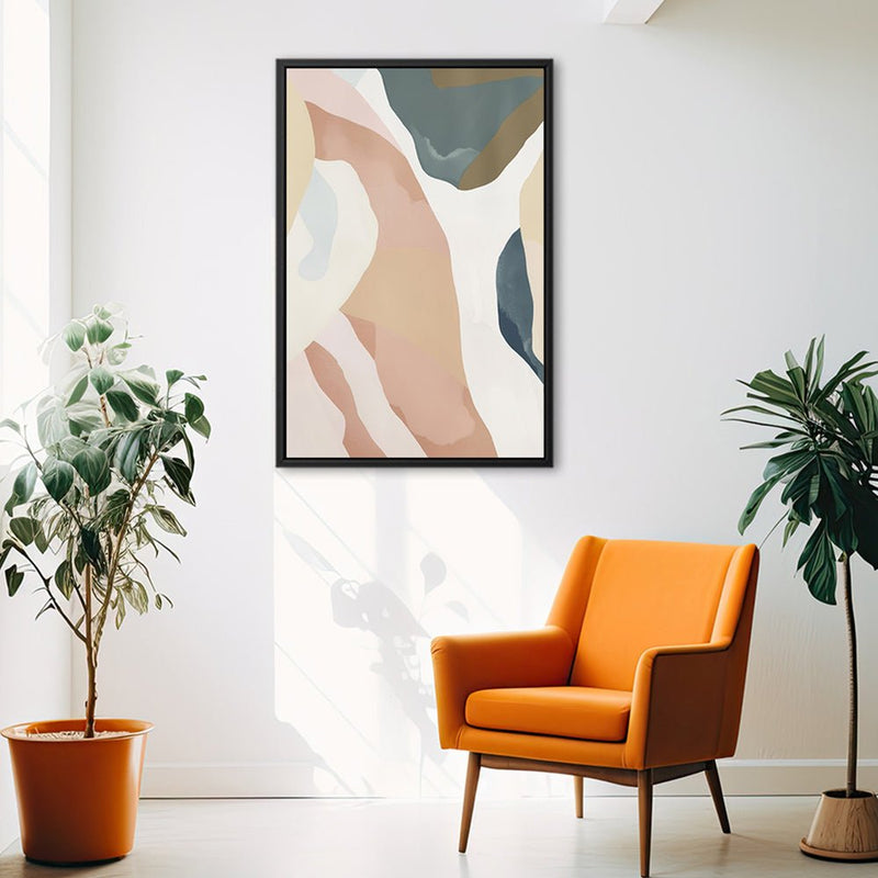 Canvas Wall Art Stretched Over Wooden Frame with Floating Frame and Road Abstract Painting CV4213 - Al Rugaib Furniture