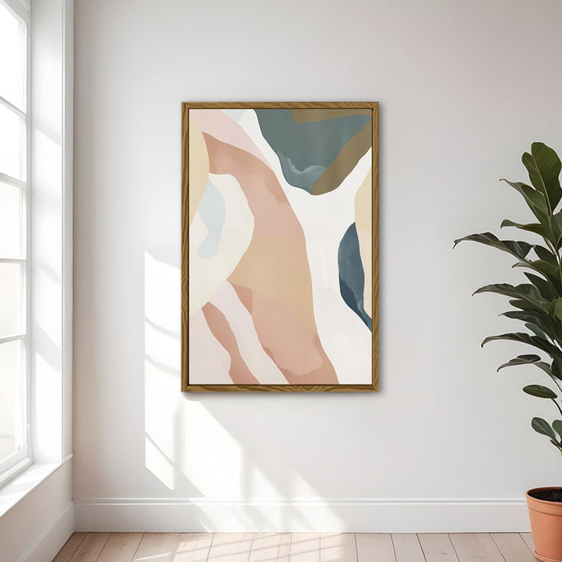 Canvas Wall Art Stretched Over Wooden Frame with Floating Frame and Road Abstract Painting CV4213 - Al Rugaib Furniture