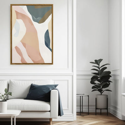 Canvas Wall Art Stretched Over Wooden Frame with Floating Frame and Road Abstract Painting CV4213 - Al Rugaib Furniture