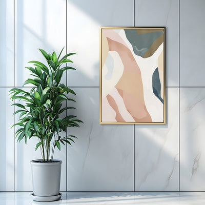 Canvas Wall Art Stretched Over Wooden Frame with Floating Frame and Road Abstract Painting CV4213 - Al Rugaib Furniture