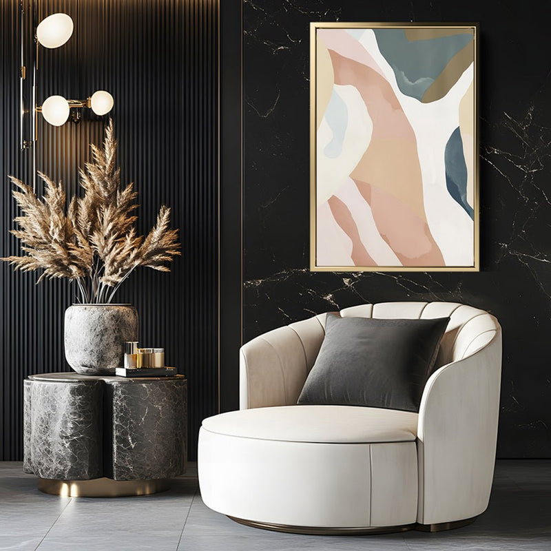 Canvas Wall Art Stretched Over Wooden Frame with Floating Frame and Road Abstract Painting CV4213 - Al Rugaib Furniture