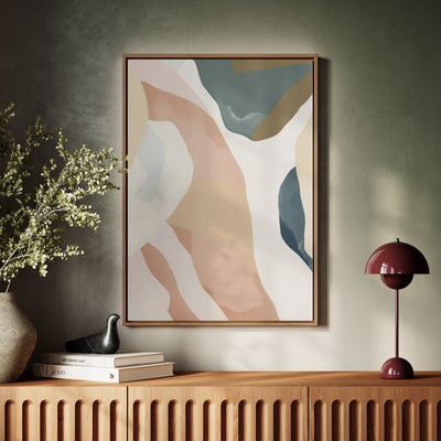 Canvas Wall Art Stretched Over Wooden Frame with Floating Frame and Road Abstract Painting CV4213 - Al Rugaib Furniture