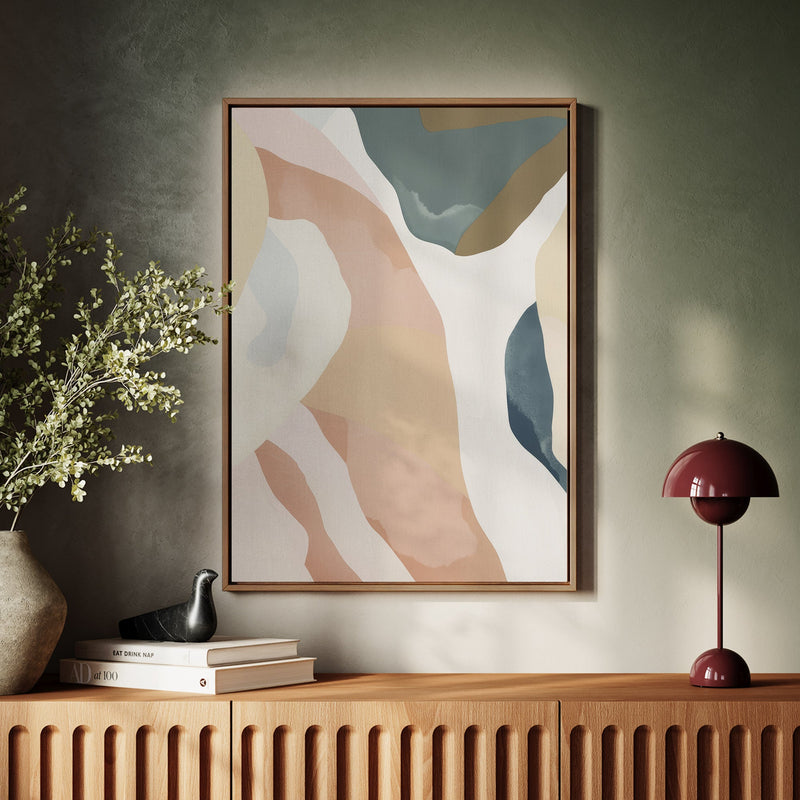 Canvas Wall Art Stretched Over Wooden Frame with Floating Frame and Road Abstract Painting CV4213 - Al Rugaib Furniture