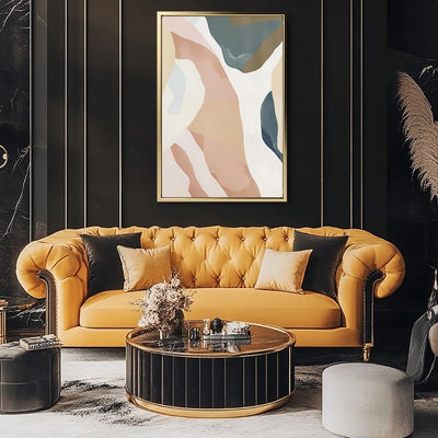 Canvas Wall Art Stretched Over Wooden Frame with Floating Frame and Road Abstract Painting CV4213 - Al Rugaib Furniture