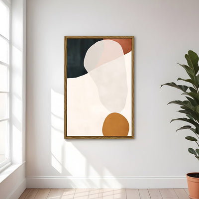 Canvas Wall Art Stretched Over Wooden Frame with Floating Frame and Rock Abstract Painting CV4214 - Al Rugaib Furniture