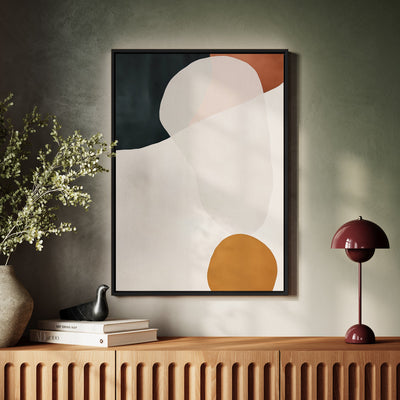 Canvas Wall Art Stretched Over Wooden Frame with Floating Frame and Rock Abstract Painting CV4214 - Al Rugaib Furniture