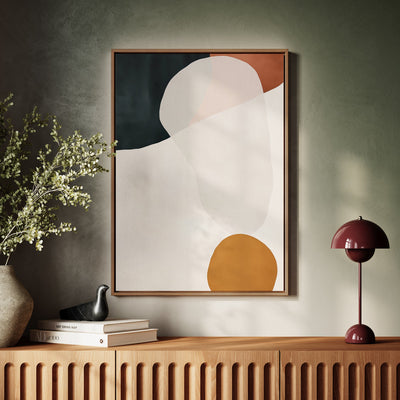 Canvas Wall Art Stretched Over Wooden Frame with Floating Frame and Rock Abstract Painting CV4214 - Al Rugaib Furniture