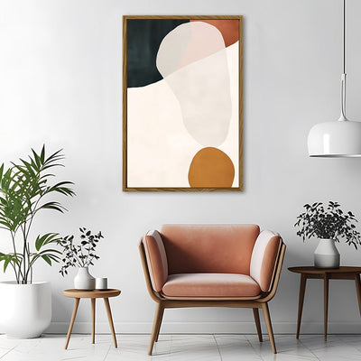 Canvas Wall Art Stretched Over Wooden Frame with Floating Frame and Rock Abstract Painting CV4214 - Al Rugaib Furniture