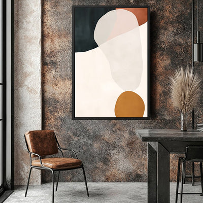 Canvas Wall Art Stretched Over Wooden Frame with Floating Frame and Rock Abstract Painting CV4214 - Al Rugaib Furniture