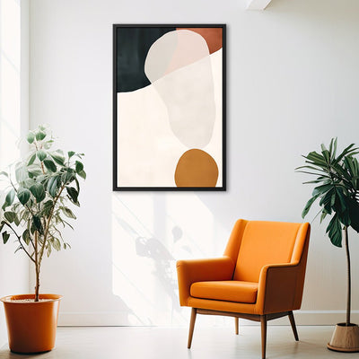 Canvas Wall Art Stretched Over Wooden Frame with Floating Frame and Rock Abstract Painting CV4214 - Al Rugaib Furniture